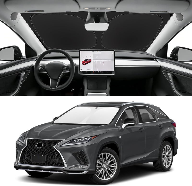 SLOGENTO Custom Fit Windshield Sun Shade for Lexus RX 2016-2022, Blocks UV & Heat, Front Window Sunshade, Easy Fold & Store - Image 1